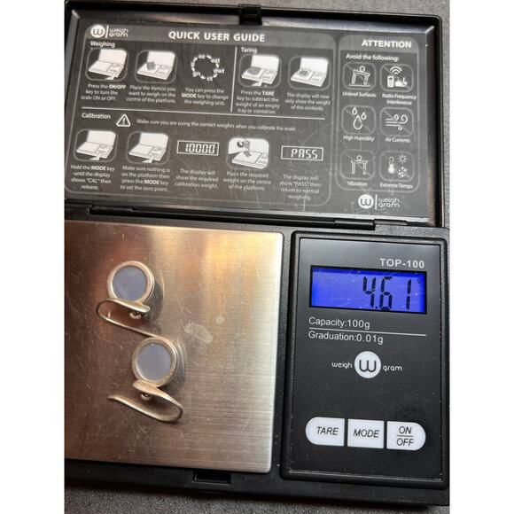 NEW Blue chalcedony sterling silver earrings 4.61 grams - Picture 2 of 7